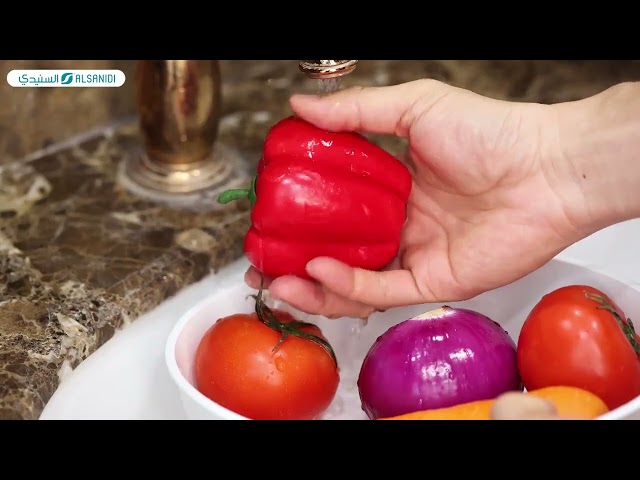 مصفاه ارز وخضروات بلاستيك 26 سم - سهلة التنظيف، تصميم ذكي لتصريف المياه، حجم كبير مناسب للأسر،ضمان سنتان