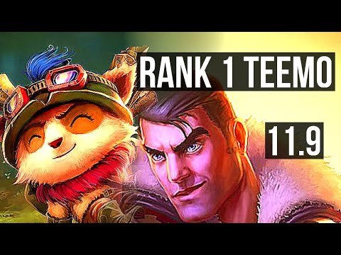 TEEMO vs JAYCE (TOP) | Rank 1 Teemo, 6 solo kills, 300+ games | KR Grandmaster | v11.9