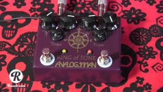 Video thumbnail for Analogman King of Tone V4 High Gain Red side pedal demo with Blues Jr & SG by gearmanndude