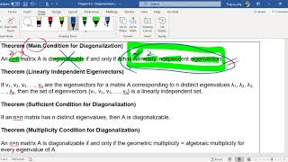 MAT263 (D2) Condition on Diagonalization
