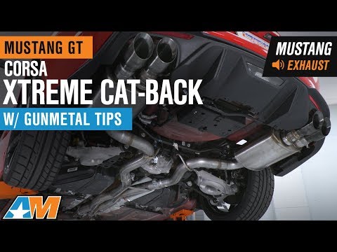 2018-2019 Mustang GT Fastback Corsa Xtreme Cat-Back w/ Gunmetal Tips Exhaust Sound Clip & Install