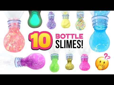 10 DIY BOTTLE SLIMES!! Testing Glow Slime, Water Slime & MORE! Satisfying Slime Experiments Video