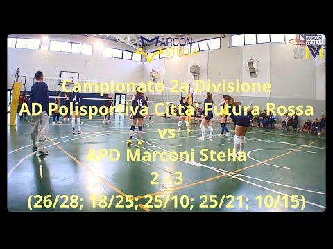 Campionato 2a Divisione - AD Polisportiva Citta' Futura Rossa - APD Marconi Stella: 2 - 3