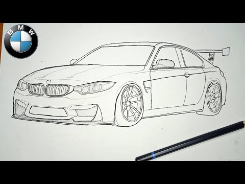 BMW Car Drawing Tutorial | M4 🔥  Easy And Perfect Sketching !