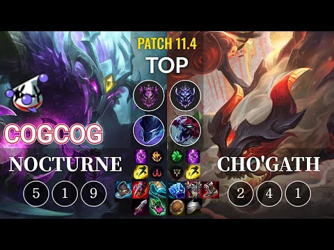 RJ Cogcog Nocturne vs Cho'Gath Top - KR Patch 11.4