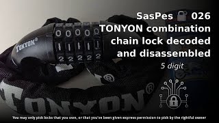 026 TONYON combination chain lock 🔐 decoded and disassembled