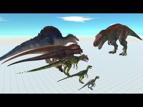 Dinosaur T-rex vs ALL Carnivore Dinosaurs - Animal Revolt Battle Simulator