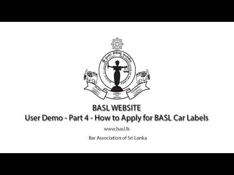 BASL WEBSITE - User Demo - Part 4 - How to apply for BASL Car Labels