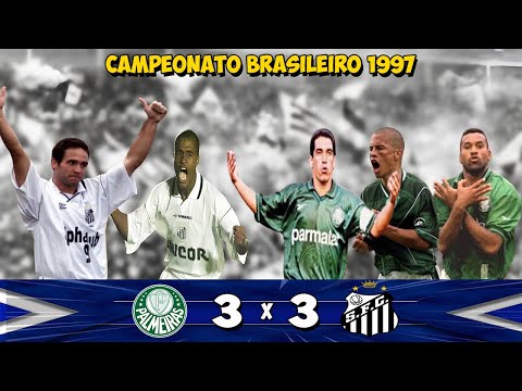 Santos 3x3 Palmeiras ●Campeonato Brasileiro 1997● ★Melhores Momentos★