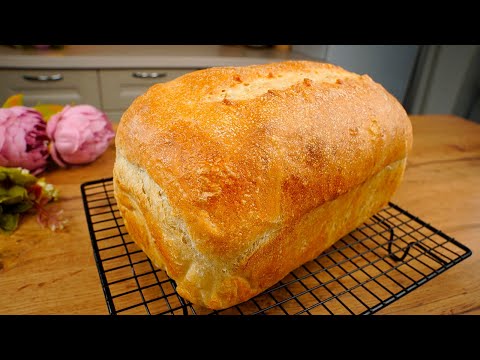 Never Buy Bread Again! The Easiest 4-Ingredient Daily Bread! No-knead bread recipe