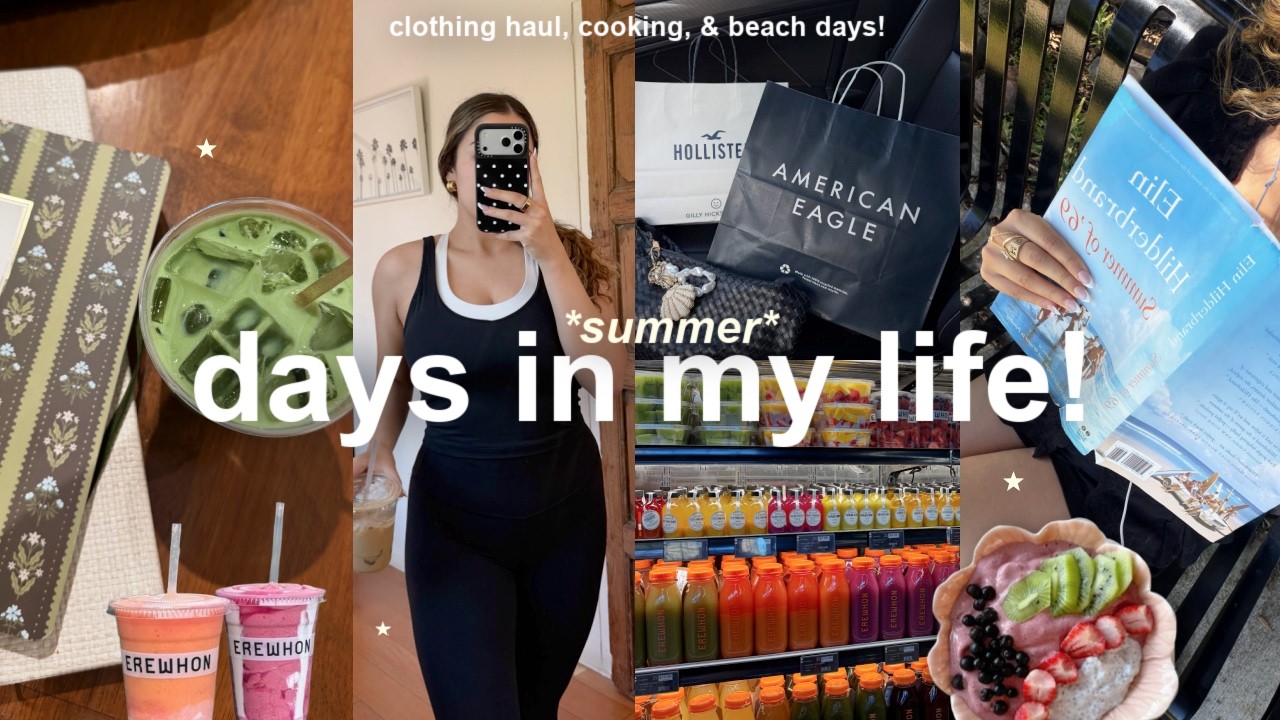 VLOG!🌼 productive *SUMMER* days in my life, clothing haul, cooking & lots of reading! - YouTube video featuring the word on top