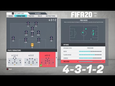FIFA 20 BEST FORMATION (4-3-1-2) TUTORIAL - Best Custom Tactics & Instructions & More!!