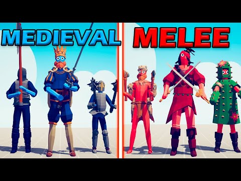 MELEE UNITS TEAM vs MEDIEVAL TEAM - Totally Accurate Battle Simulator | TABS
