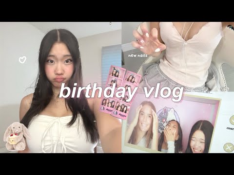 BUSY birthday vlog 🎂🐇 bday dinner, nails, hanging w friends, photobooth pics, cute fits 𐔌՞. .՞
