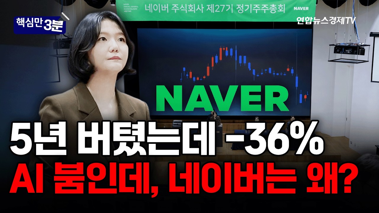 5년 버텼는데 -36%...AI 붐인데, 네이버는 왜?⎜핵심만 3분