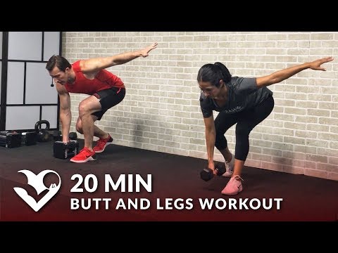 20 Min Butt and Legs Workout for Women & Men - Home Leg, Glutes, Butt and Thigh Workout w/ Dumbbells