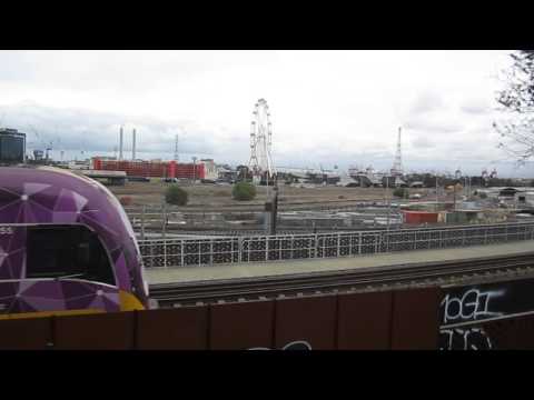 V/Line V/Locity train passing the Rail Viewing Platform, North Melbourne
