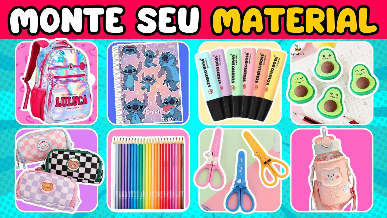 🎒📚 MONTE SEU MATERIAL ESCOLAR | jogo das escolhas parte 2