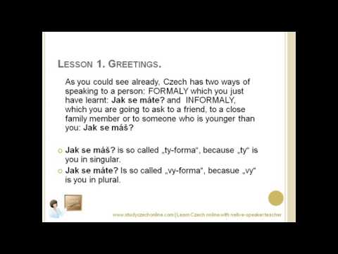 Lesson 1  Greetings  How to say hello in Czech