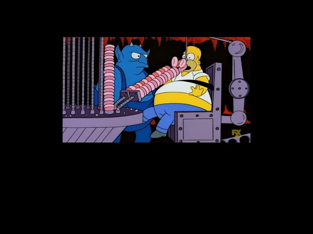 Vídeo relacionado con Homero de Los Simpson no puede hablar comiendo rosquillas Manga Larga