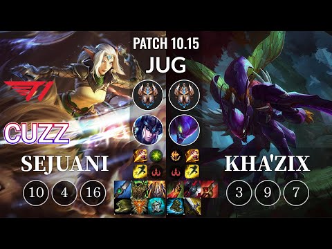 T1 Cuzz Sejuani vs Kha'Zix Jungle - KR Patch 10.15