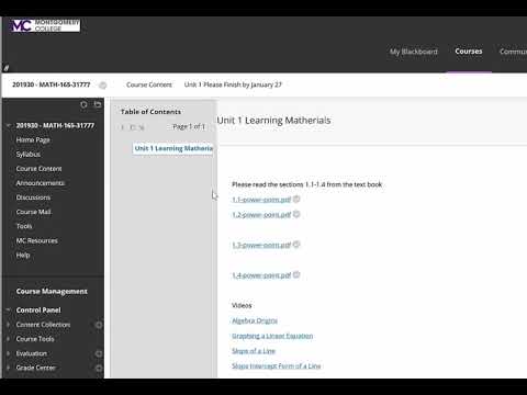 Course Tour MATH 165