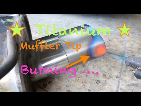 Titanium Muffler Tip - Burning to blue - purple ....