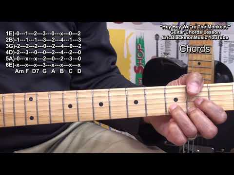HEY HEY WE'RE THE MONKEES Guitar Lesson  😎 @EricBlackmonGuitar
