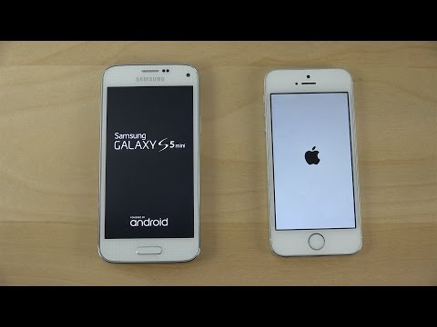 Samsung Galaxy S5 Mini Android 5.0.2 vs. iPhone 5S iOS 8.3 - Which Is Faster? (4K)