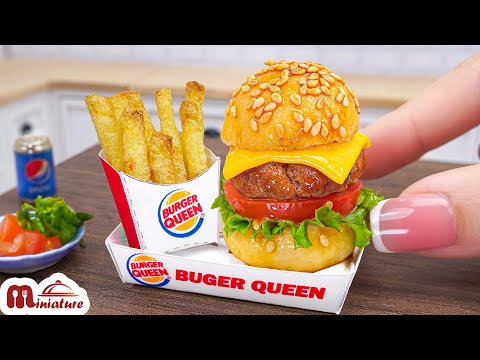 How To Make Burger King Whopper Meal In Mini Kitchen | ASMR Cooking Mini Food