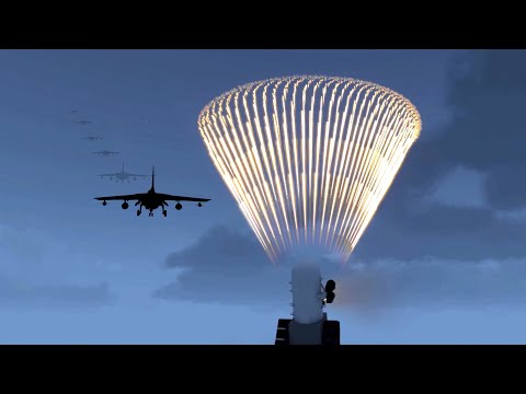 Fighter Jets Shot Down by C-RAM - Phalanx CIWS  - Simulation - ARMA 3