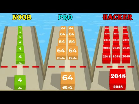 NOOB vs PRO vs HACKER - Chain Cube 2048 !