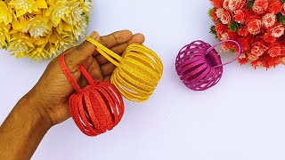 DIY Glitter Foam Sheet Crafts | Elegant Flower Vase for Home Decoration