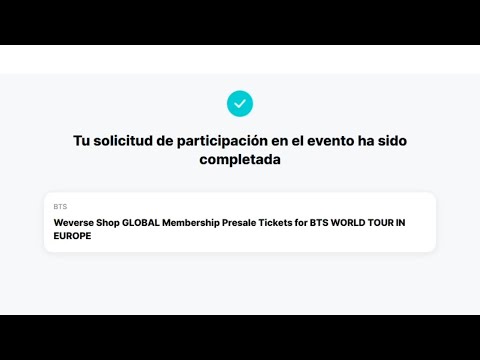 This is how I REQUESTED the PRESALE of MEMBERSHIP TICKETS to the BTS concert