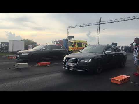 Audi RS6 V10 - RS6 Lamborghini V10 vs Audi S8 V8 BiTurbo - 1/4 mile Rennen