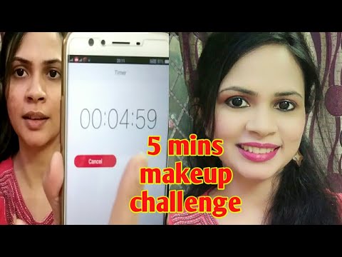 5 minutes makeup challenge | quick makeup | तत्काल मेकअप - 5 मिनट सिर्फ Video