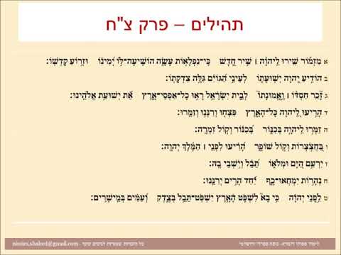 תהילים פרק צח, Psalm 98, פסוקי דזמרא תפילת שבת - מזמור שירו לה שיר חדש - נוסח ספרדי ירושלמי