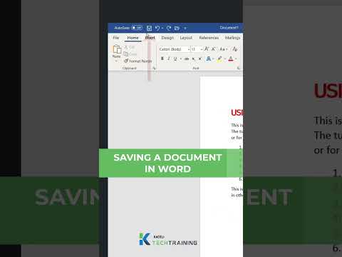 Saving a Document in Word  #microsoftoffice #tutorial #kacelitutorials