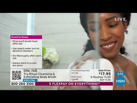 Tru Ritual Cleansing   Exfoliating Body Brush w/Brush He...