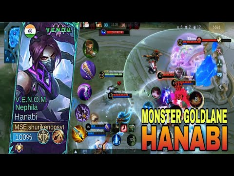 HANABI MONSTER GOLD LANE 🔥 | OP Gameplay | Early Victory | MLBB