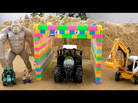 Rescue excavator and tractor | Funny stories police car | BIBO TOYS