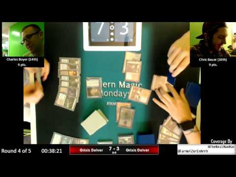 Modern Magic Mondays 8/1 Round 4 Grixis Delver vs Grixis Delver