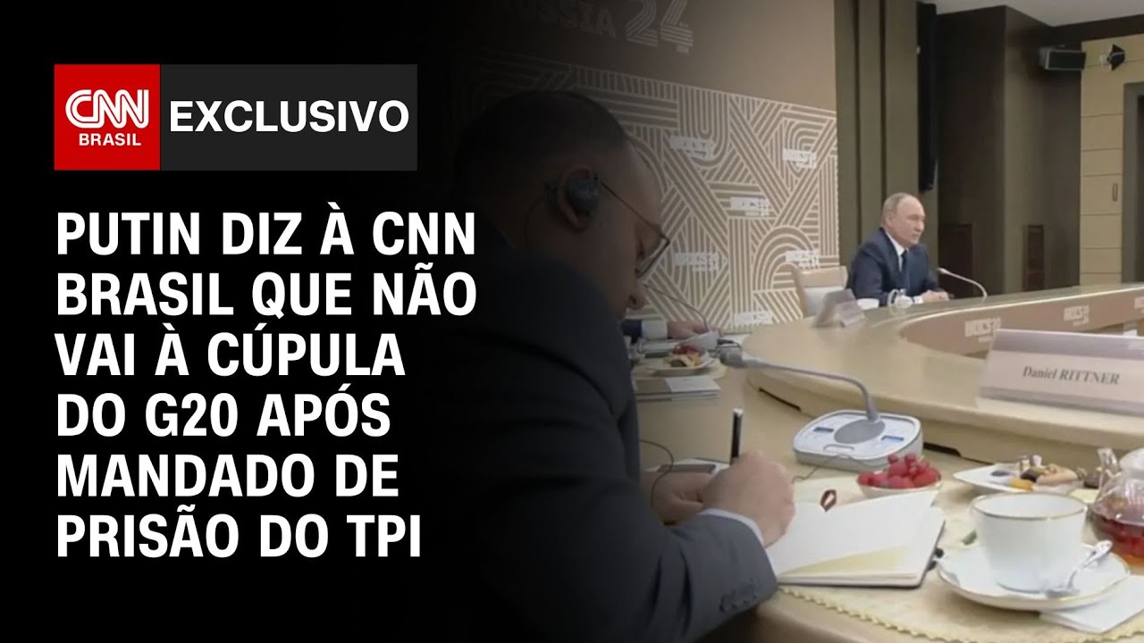 Putin diz à CNN Brasil que não vai à cúpula do G20 após mandado de prisão do TPI | LIVE CNN