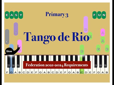 Tango de Rio P3 Level at Slow Speed, National Federation NFMC Requirement 21-24, Piano Lessons