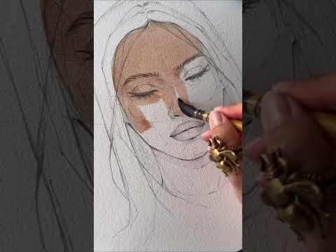 Watercolor painting tips for perfectionists 🥰 #kagalovska #watercolorsketch #fashionsketch