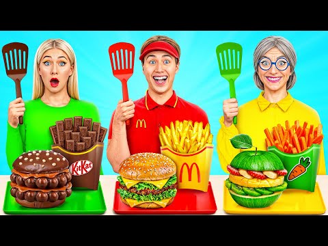 McDonald's Chef vs Grandma Cooking Challenge by Multi DO Smile