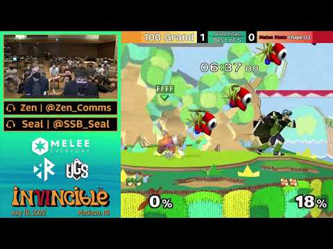 Invincible VI - Grand Finals - 100 Grand (Marth) Vs. Melee Stats | Chape (Fox)