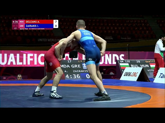 1736 | 17 | U23 GR 55kg | 1/4 Final | DELEANU Artiom (MDA) | ZAIRAKIS Ilias (GRE)