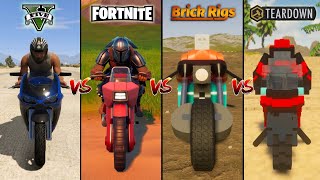 GTA 5 SPORTBIKE VS FORTNITE VS TEARDOWN VS BRICK RIGS - WHICH IS BEST?