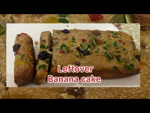 Leftover banana cake. Delicious and healthy homemade dessert. 